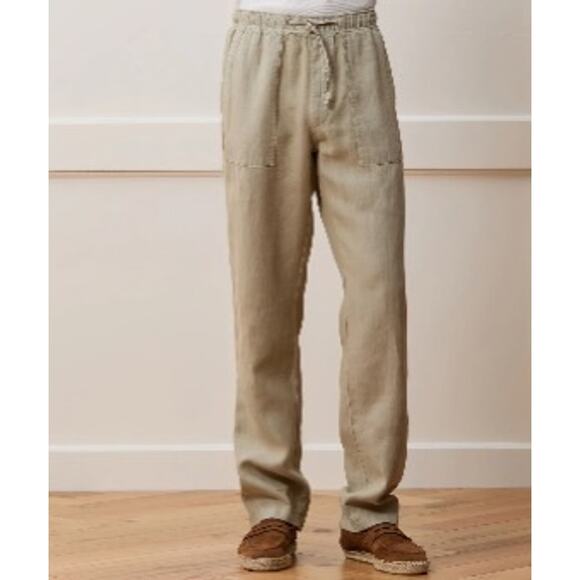 TODD SNYDER Men’s Straight Fit Linen Beach Pant Size XL EUC Desert Sage Summer - Picture 1 of 10